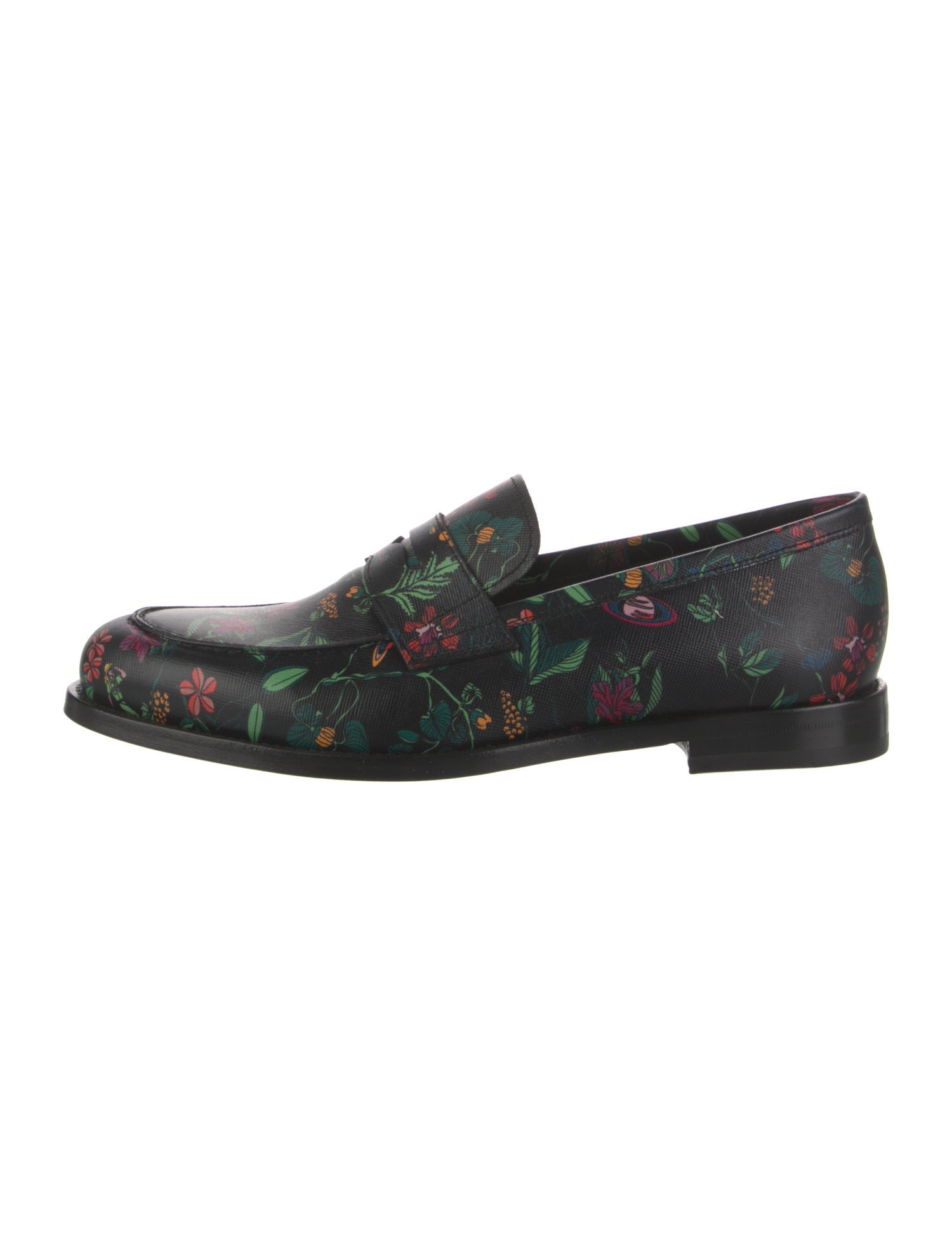Paul Smith Leather Floral Print Dress Loafers
