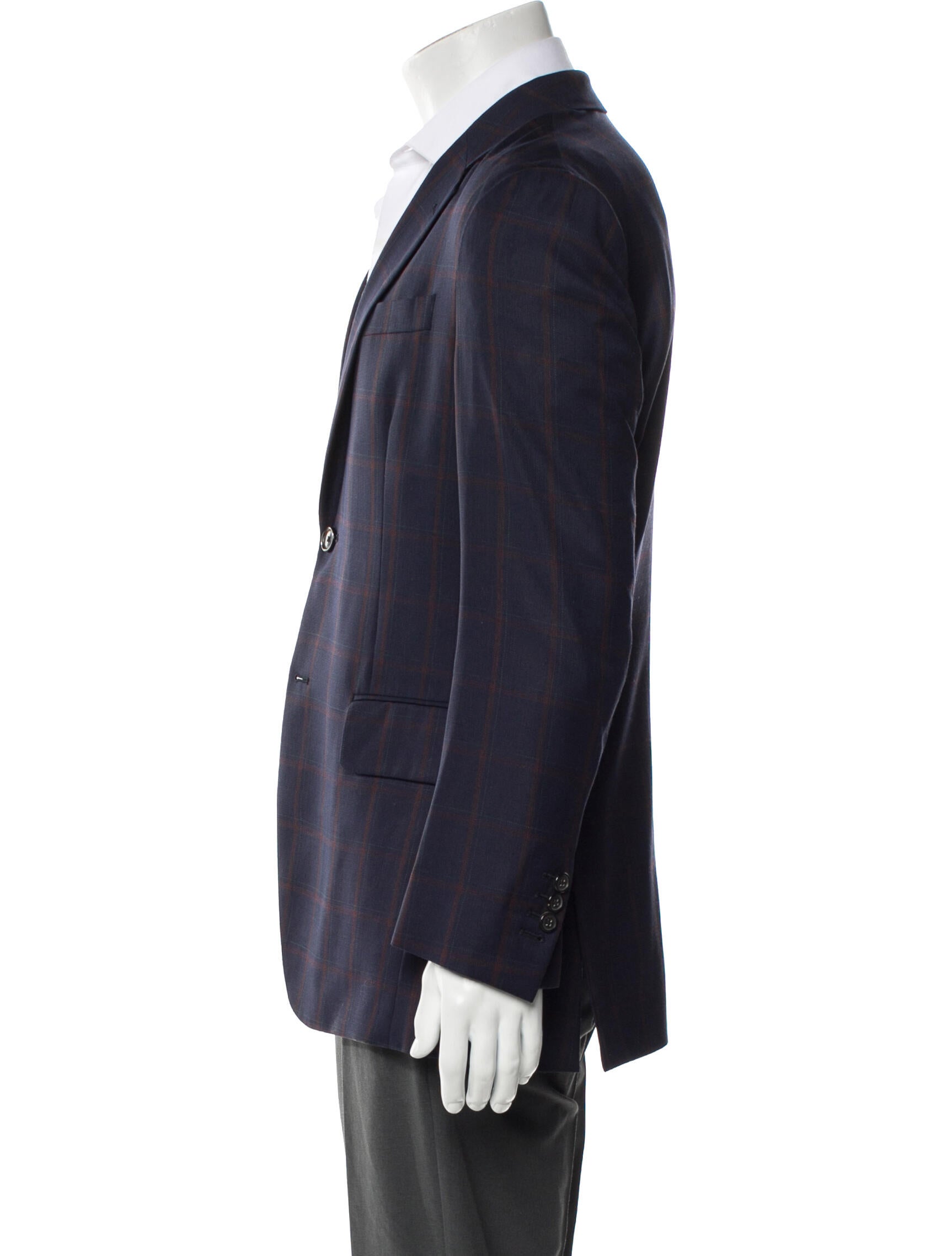 Paul Smith Wool Plaid Print Blazer