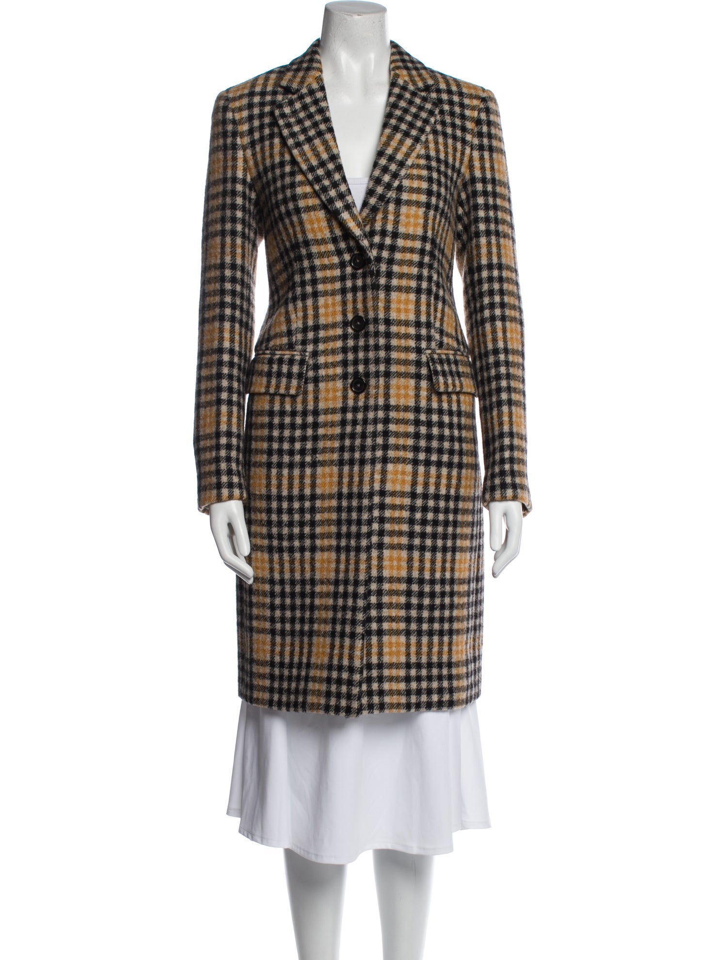 Paul Smith Wool Plaid Print Coat