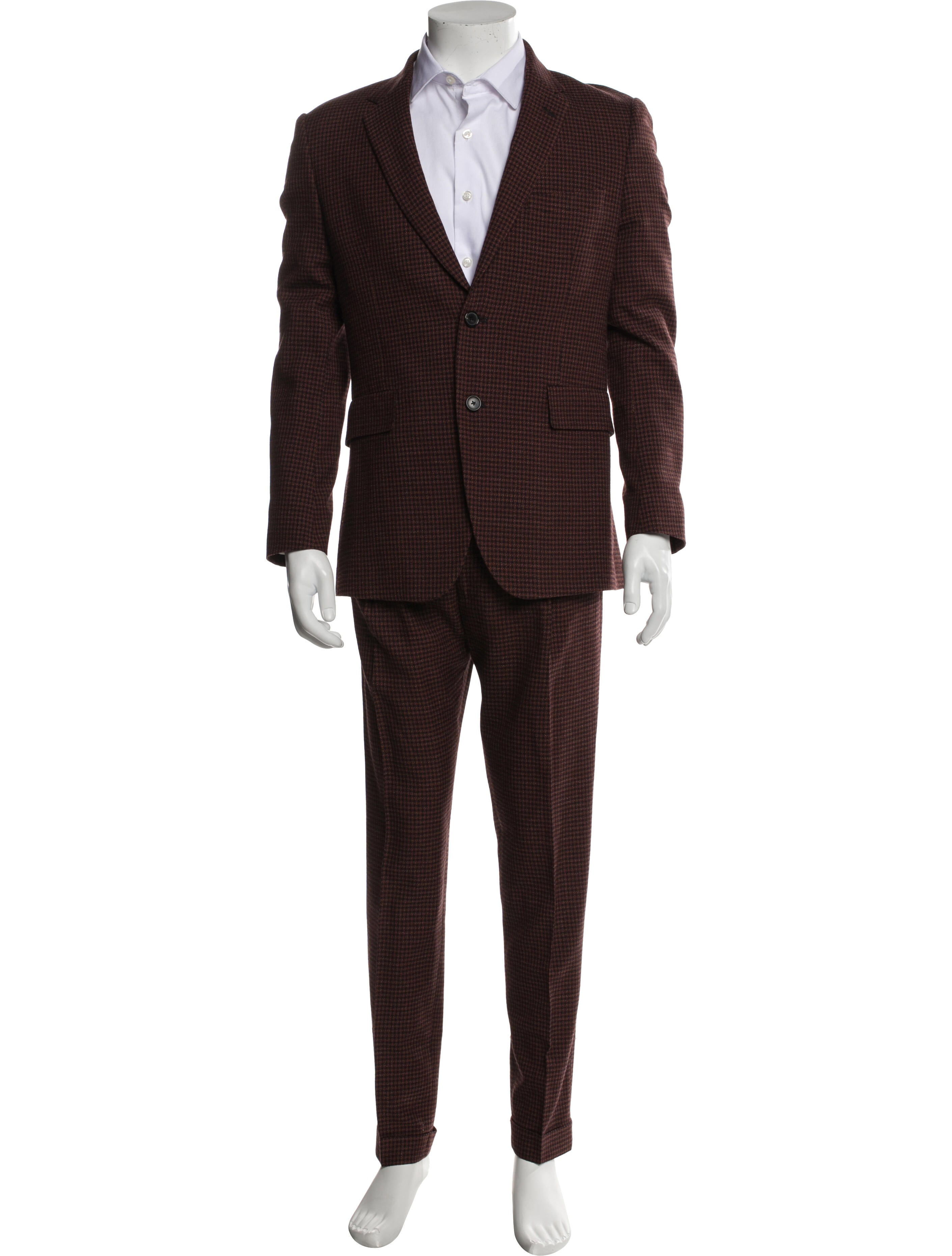 Paul Smith Wool Plaid Print Two-Piece Suit