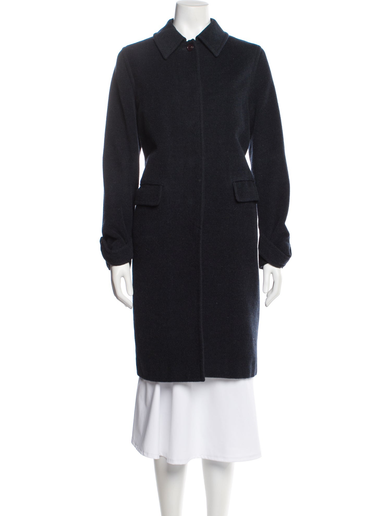 Paul Smith Wool Trench Coat - Blue Coats, Clothing - WPS55644