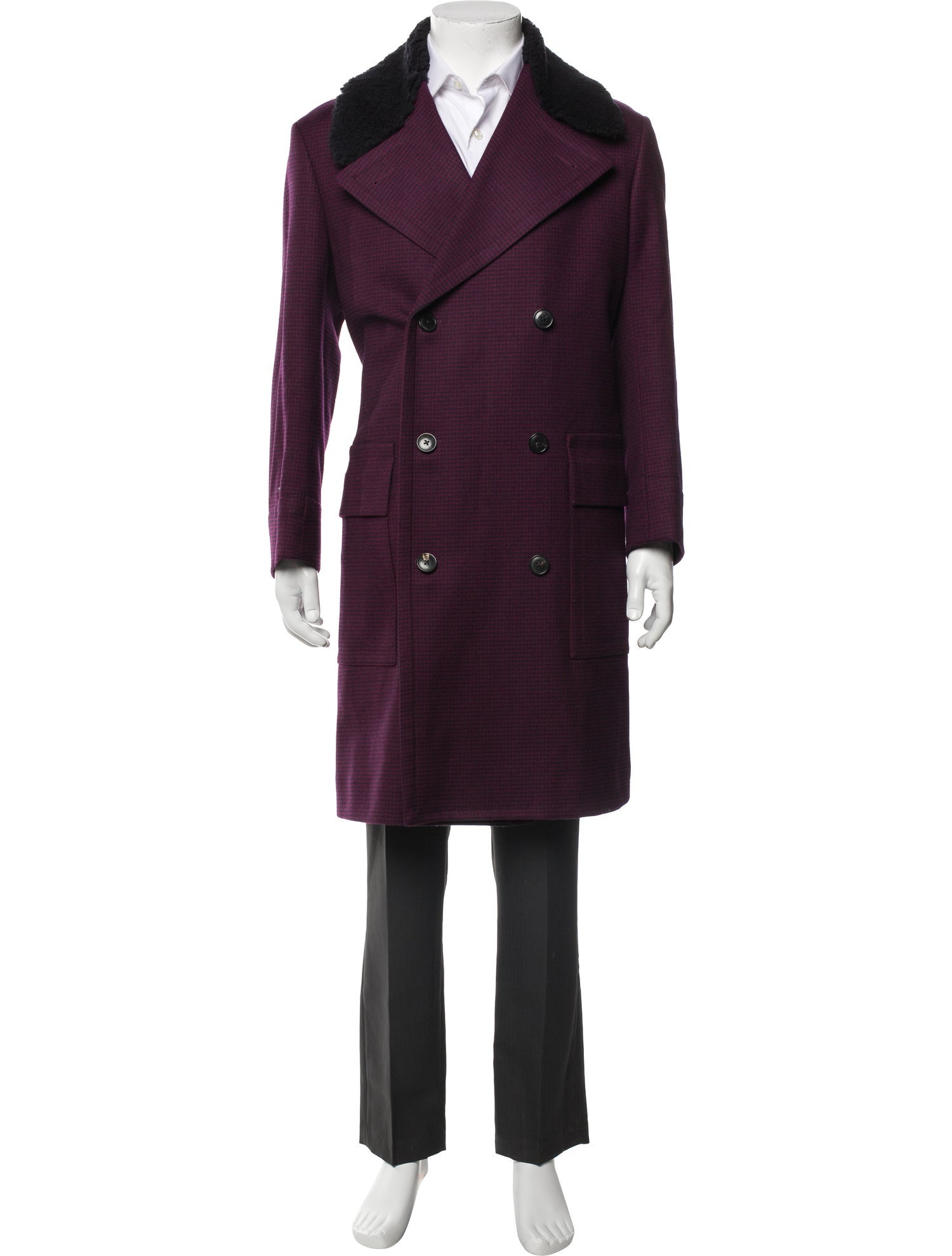 Paul Smith Wool Plaid Print Overcoat