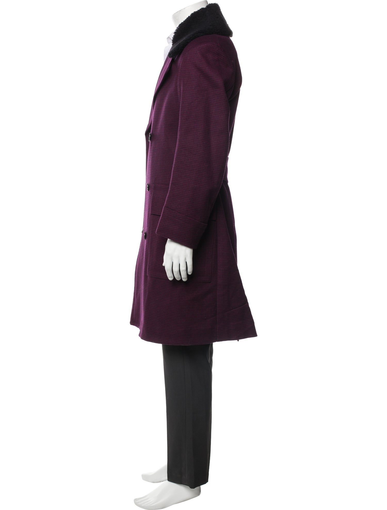 Paul Smith Wool Plaid Print Overcoat