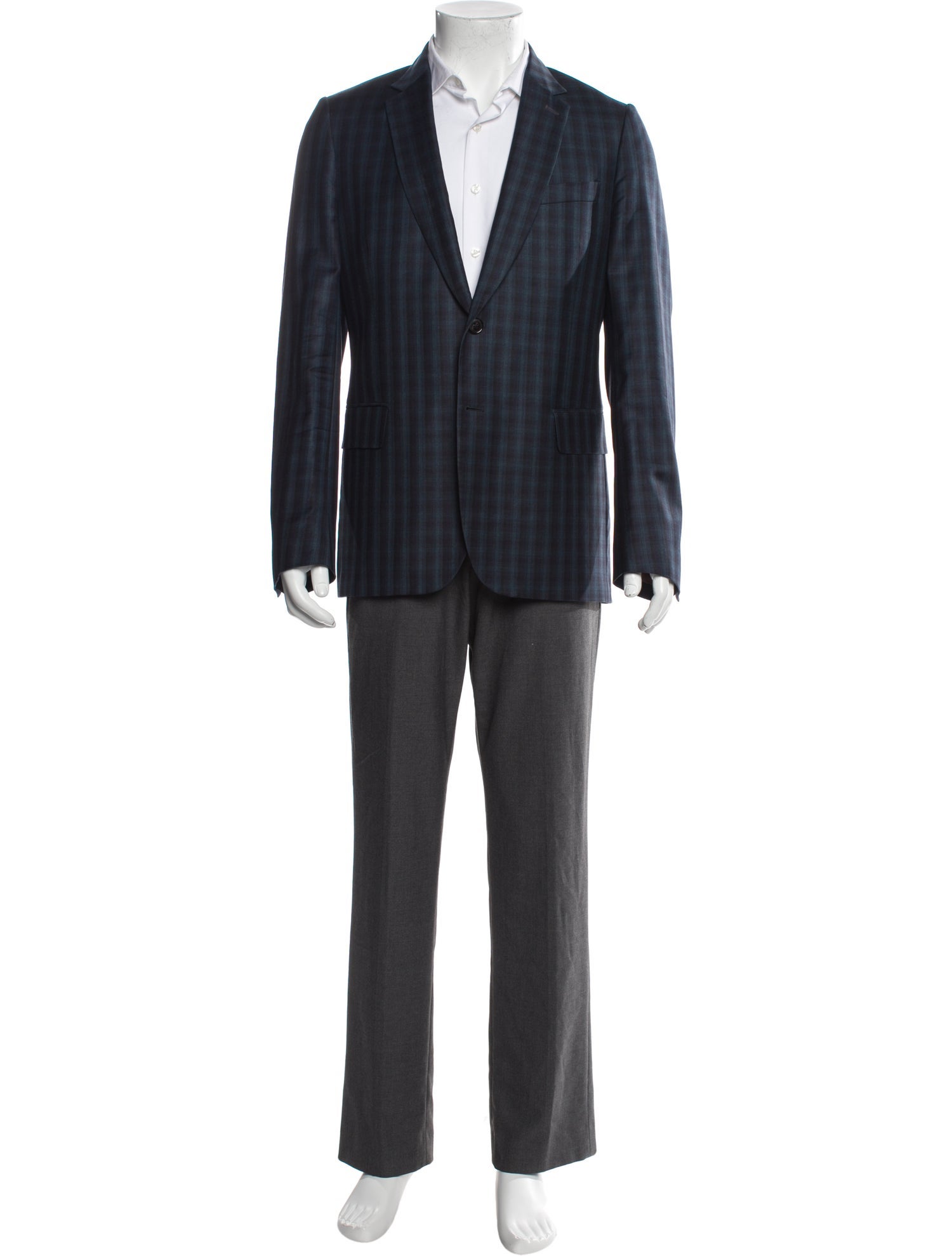 Paul Smith Wool Plaid Print Blazer