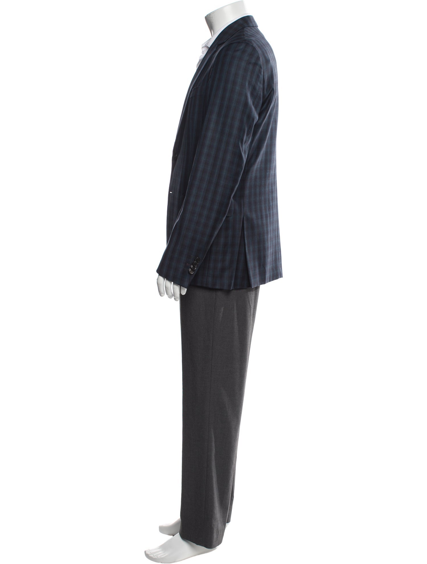Paul Smith Wool Plaid Print Blazer