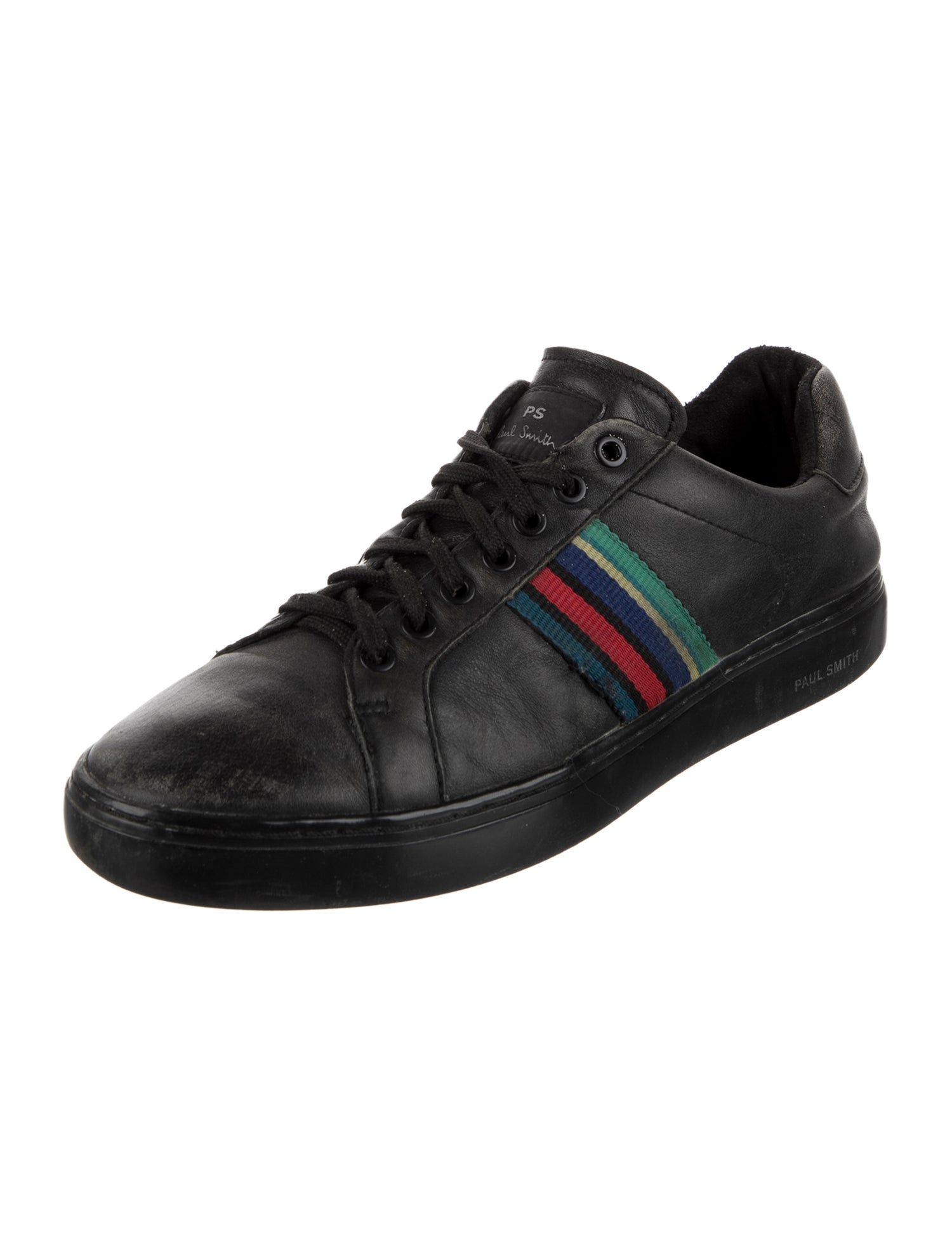 Paul Smith Leather Colorblock Pattern Sneakers