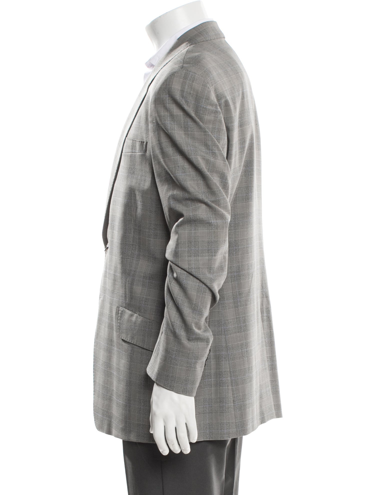 Paul Smith Wool Plaid Print Blazer
