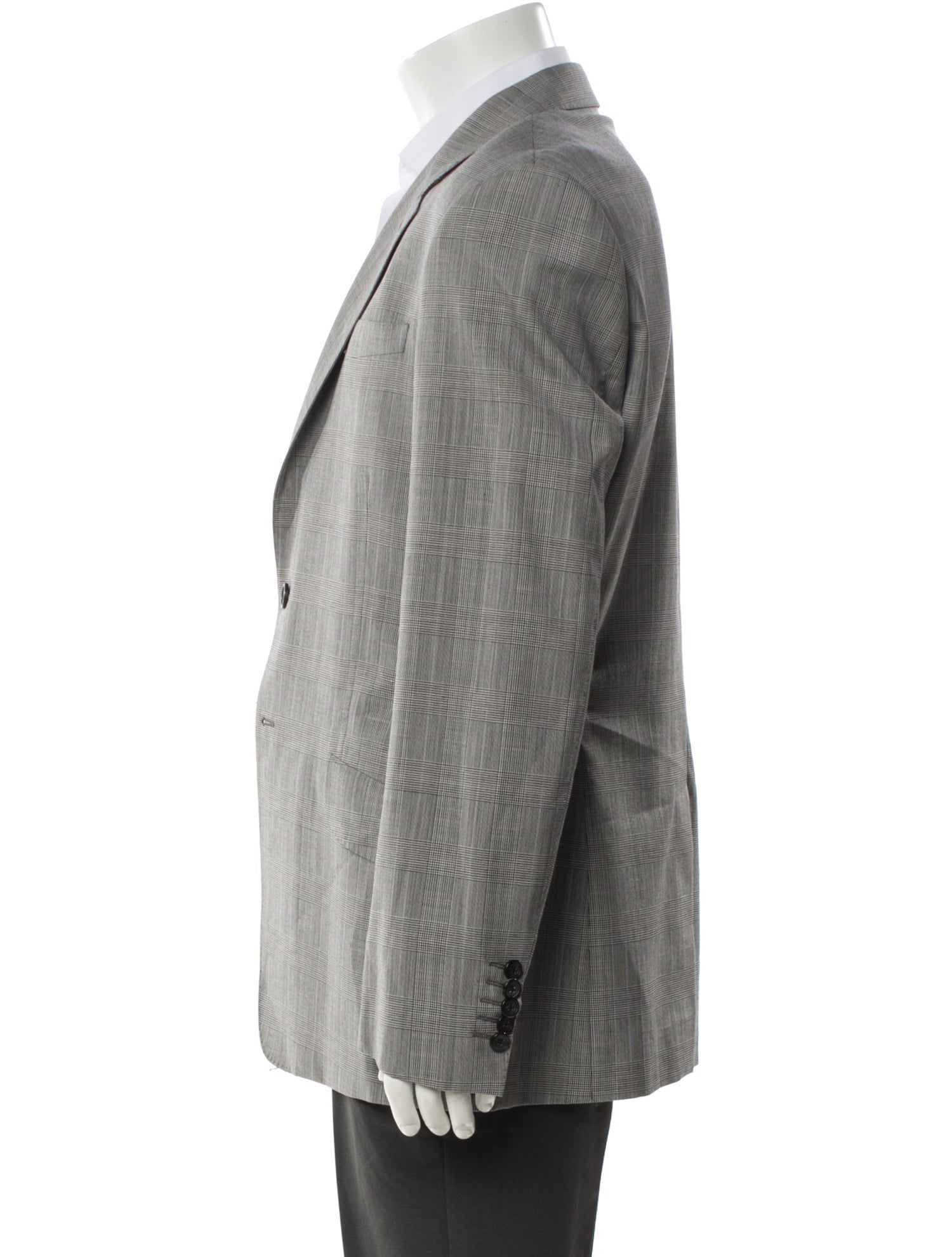 Paul Smith Wool Plaid Print Blazer