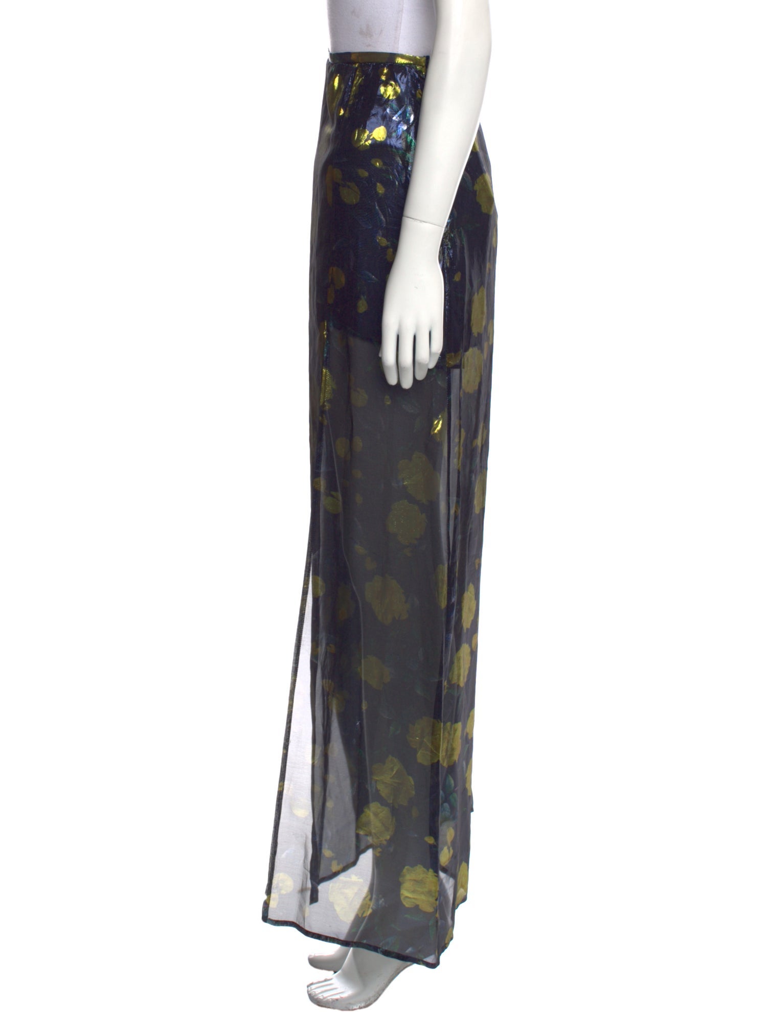 PARDEN's Floral Print Long Skirt