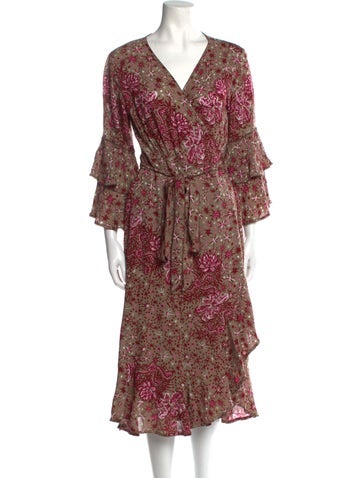 Poupette St Barth Dresses Floral Print Midi Length Dress S