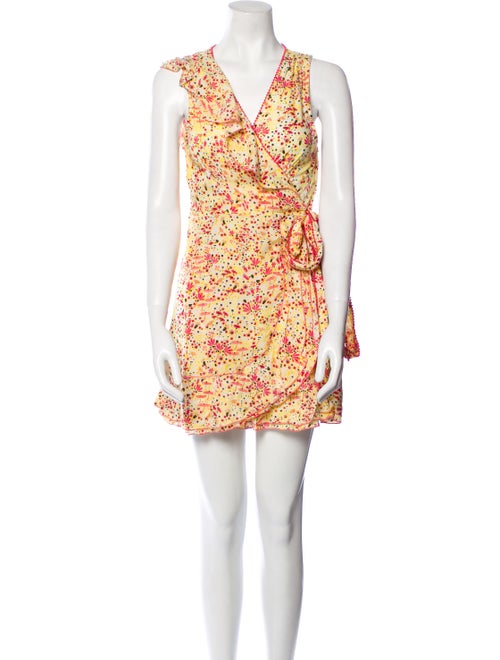 Poupette St Barth Printed Ruffle Embellishment Cover-Up