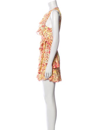 Poupette St Barth Printed Ruffle Embellishment Cover-Up