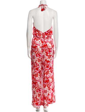 Poupette St Barth Floral Print Halterneck Jumpsuit