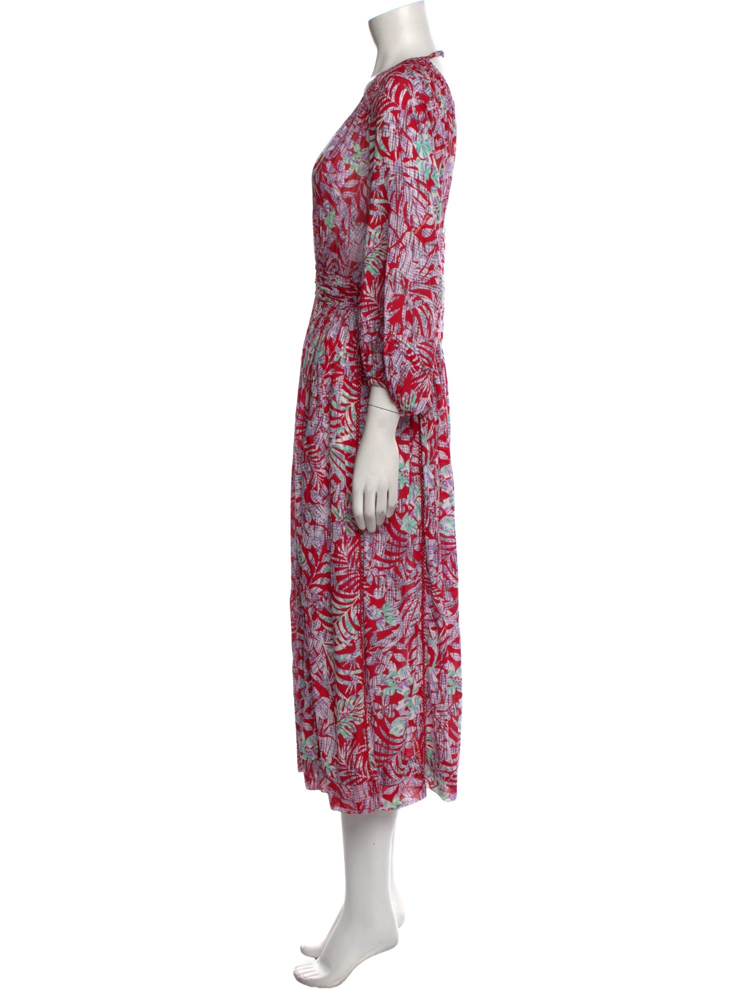 Poupette St Barth Floral Print Midi Length Dress