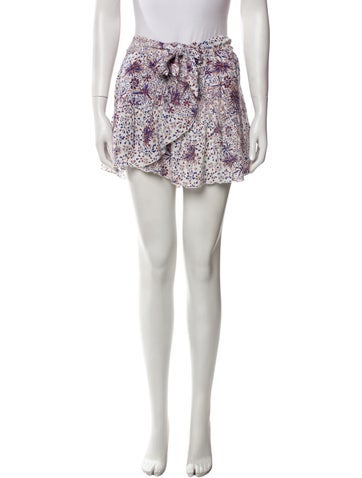 Poupette St Barth Skirts Floral Print Mini Skirt XS