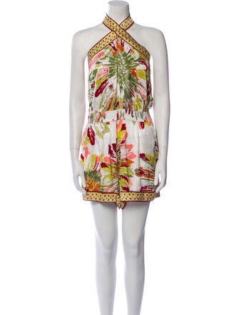 Poupette St Barth Printed Mock Neck Romper