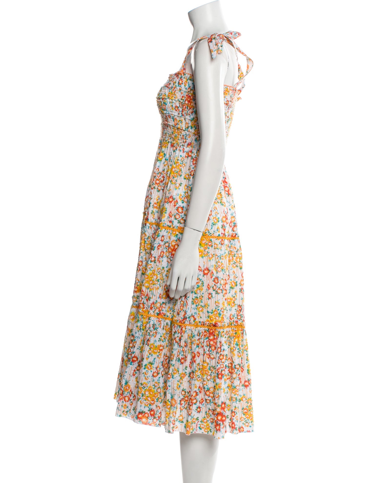 Poupette St Barth Floral Print Midi Length Dress
