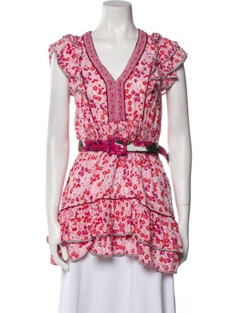 Poupette St Barth Floral Print V-Neck Tunic