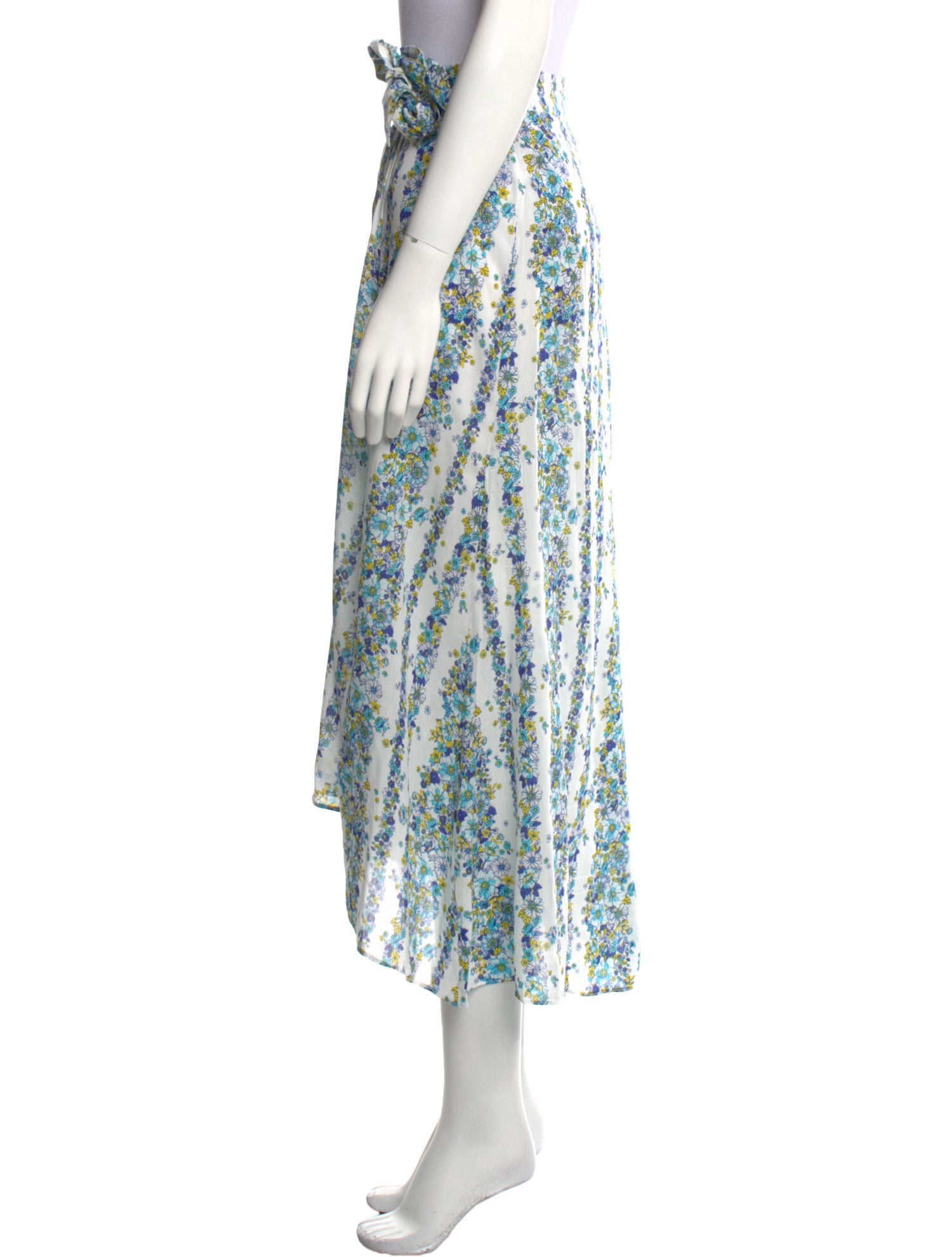 Poupette St Barth Floral Print Midi Length Skirt w/ Tags