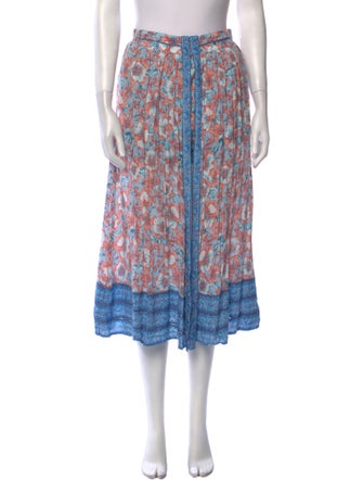 Poupette St Barth Floral Print Midi Length Skirt