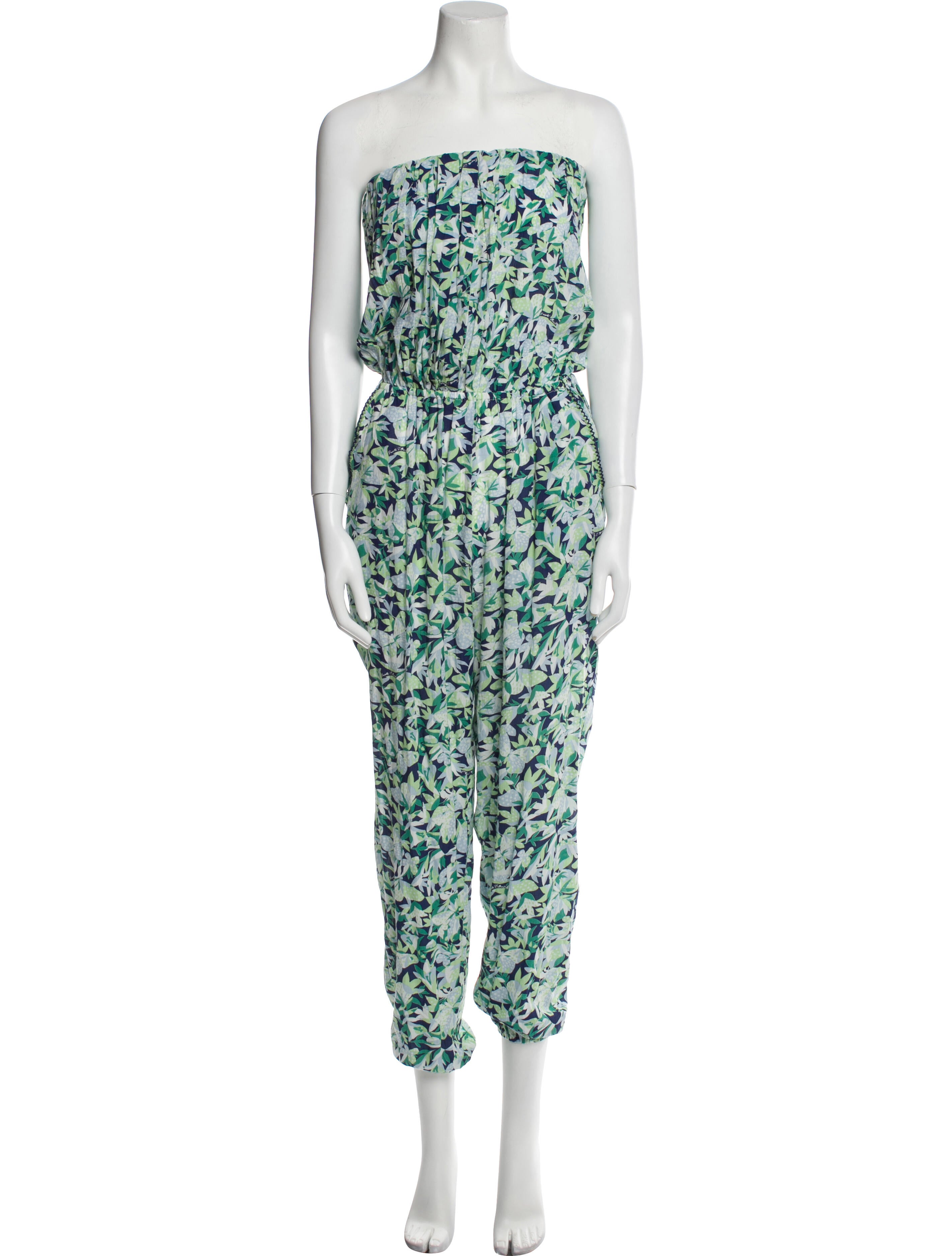Poupette St Barth Printed Strapless Jumpsuit