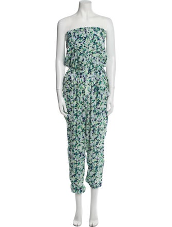 Poupette St Barth Printed Strapless Jumpsuit