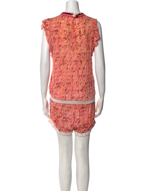 Poupette St Barth Printed Plunge Neckline Romper