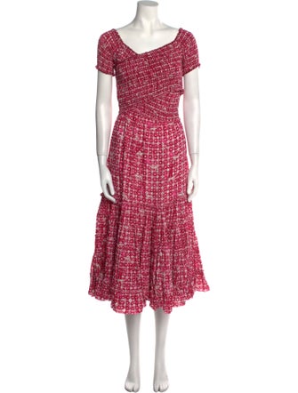 Poupette St Barth Printed Midi Length Dress