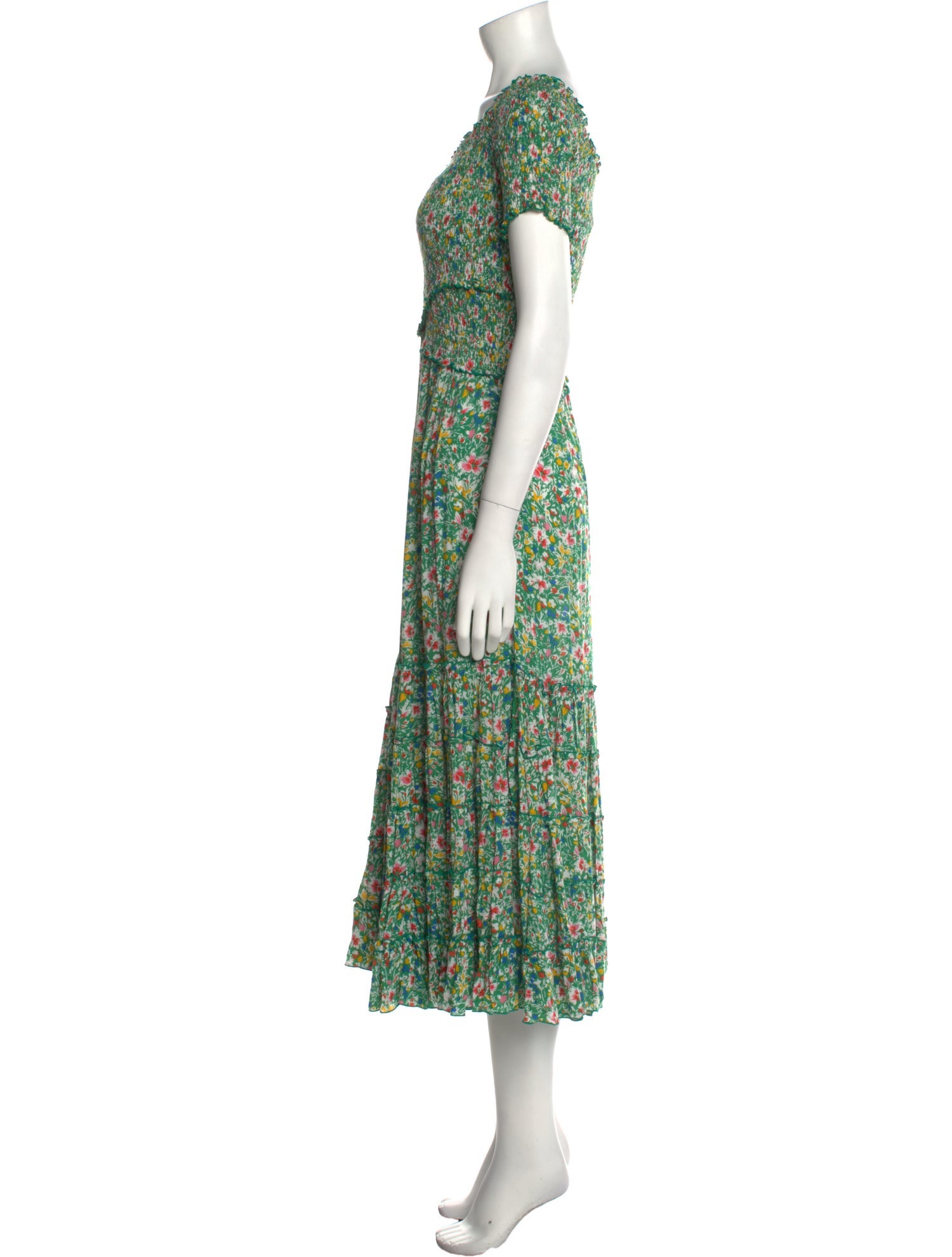 Poupette St Barth Floral Print Midi Length Dress