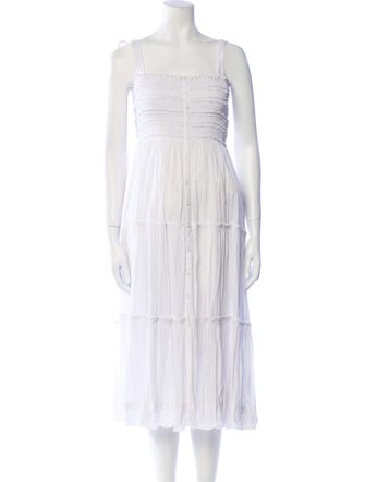 Poupette St Barth Square Neckline Midi Length Dress