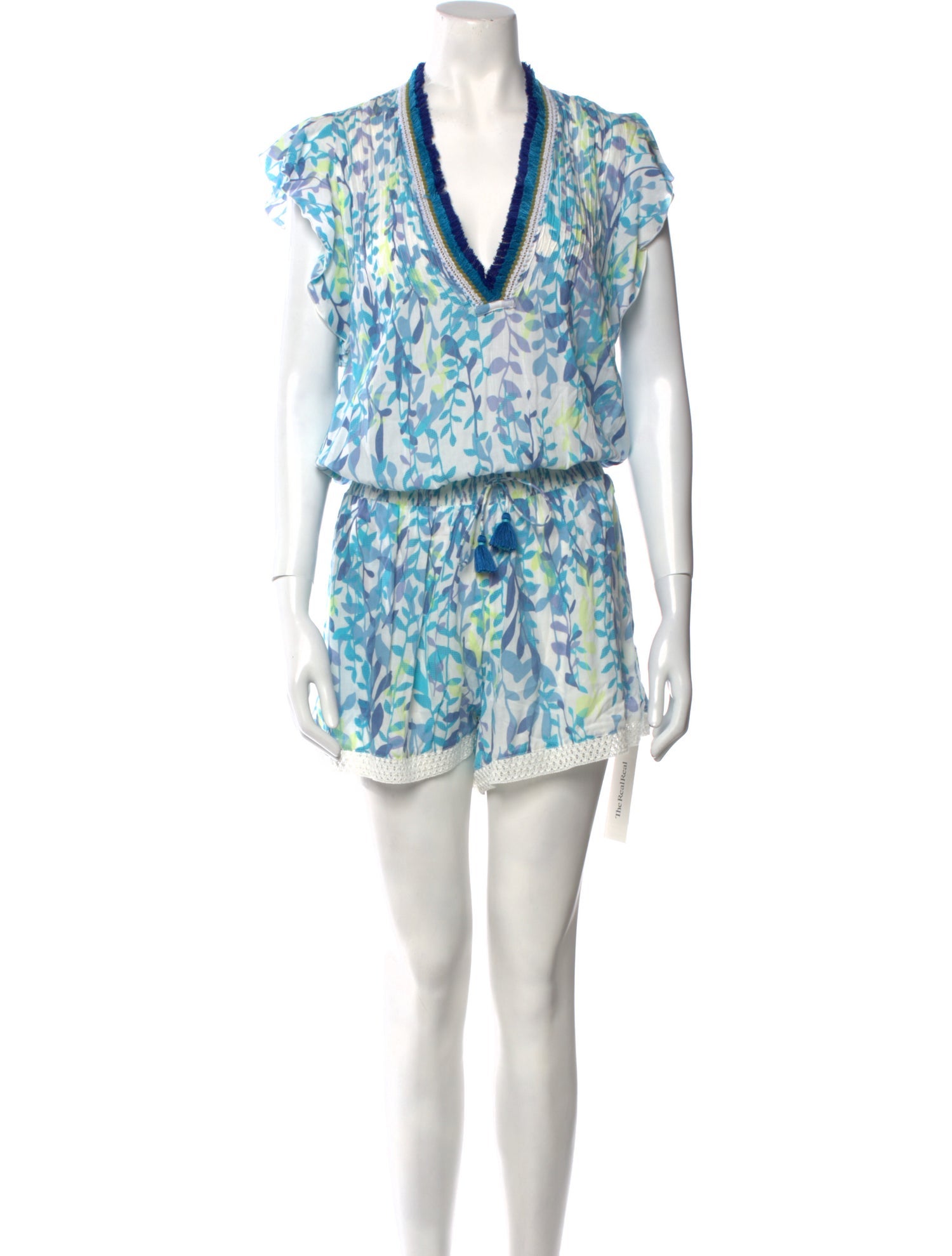 Poupette St Barth Printed V-Neck Romper