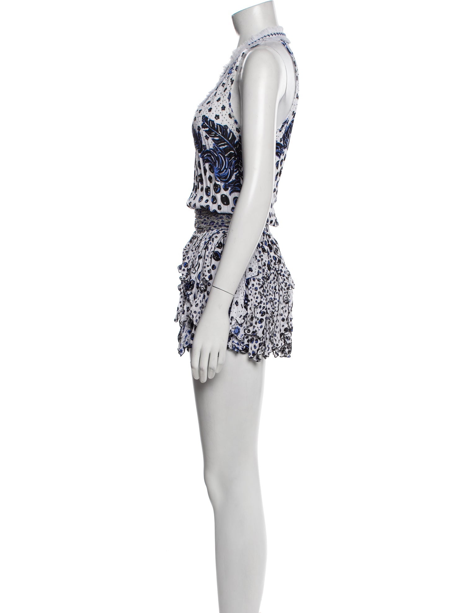 Poupette St Barth Lace Pattern Mini Dress