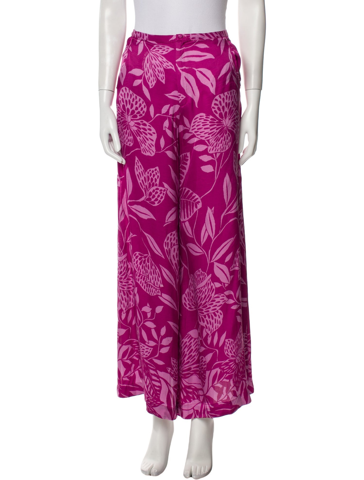 Poupette St Barth Floral Print Wide Leg Pants