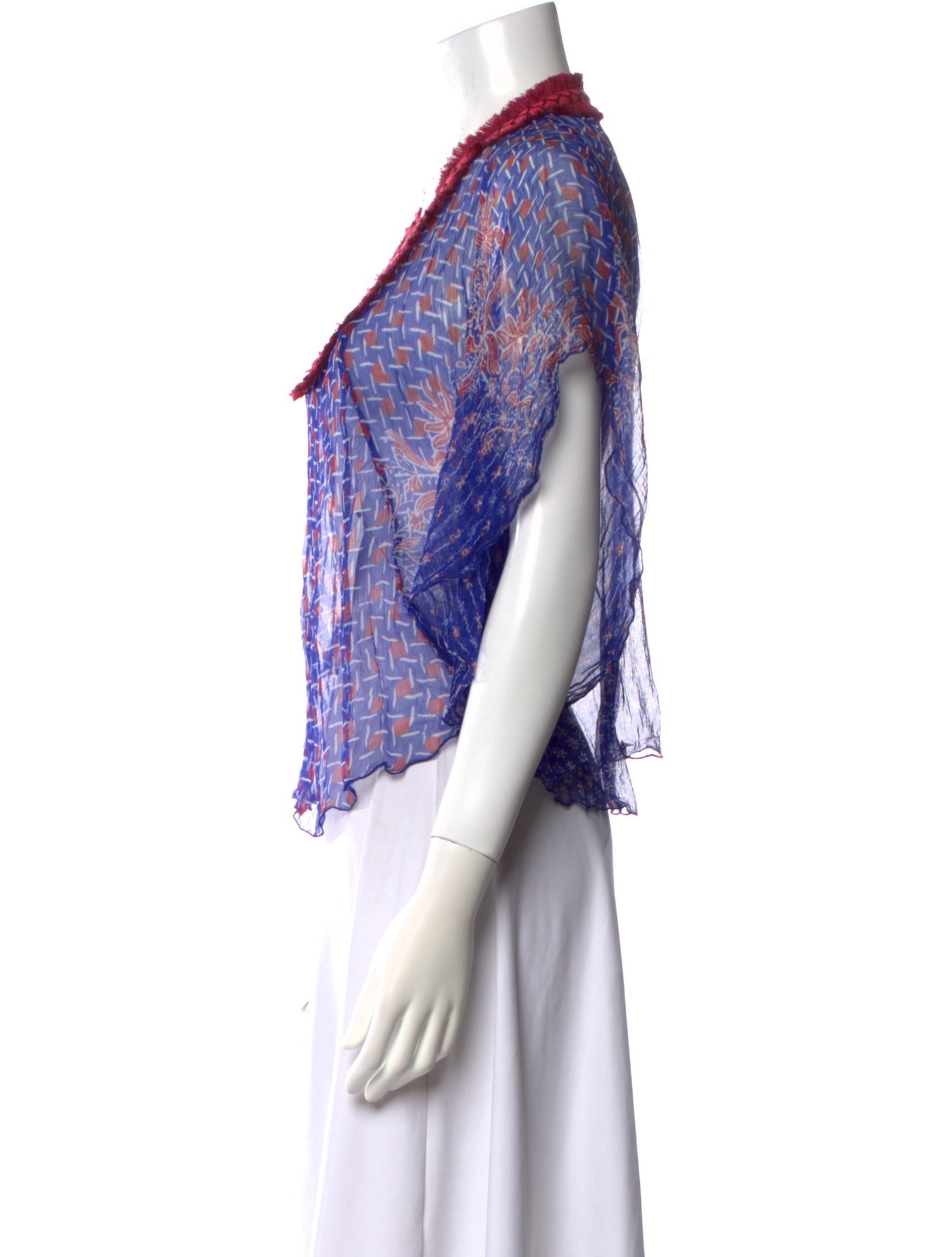 Poupette St Barth Printed V-Neck Blouse