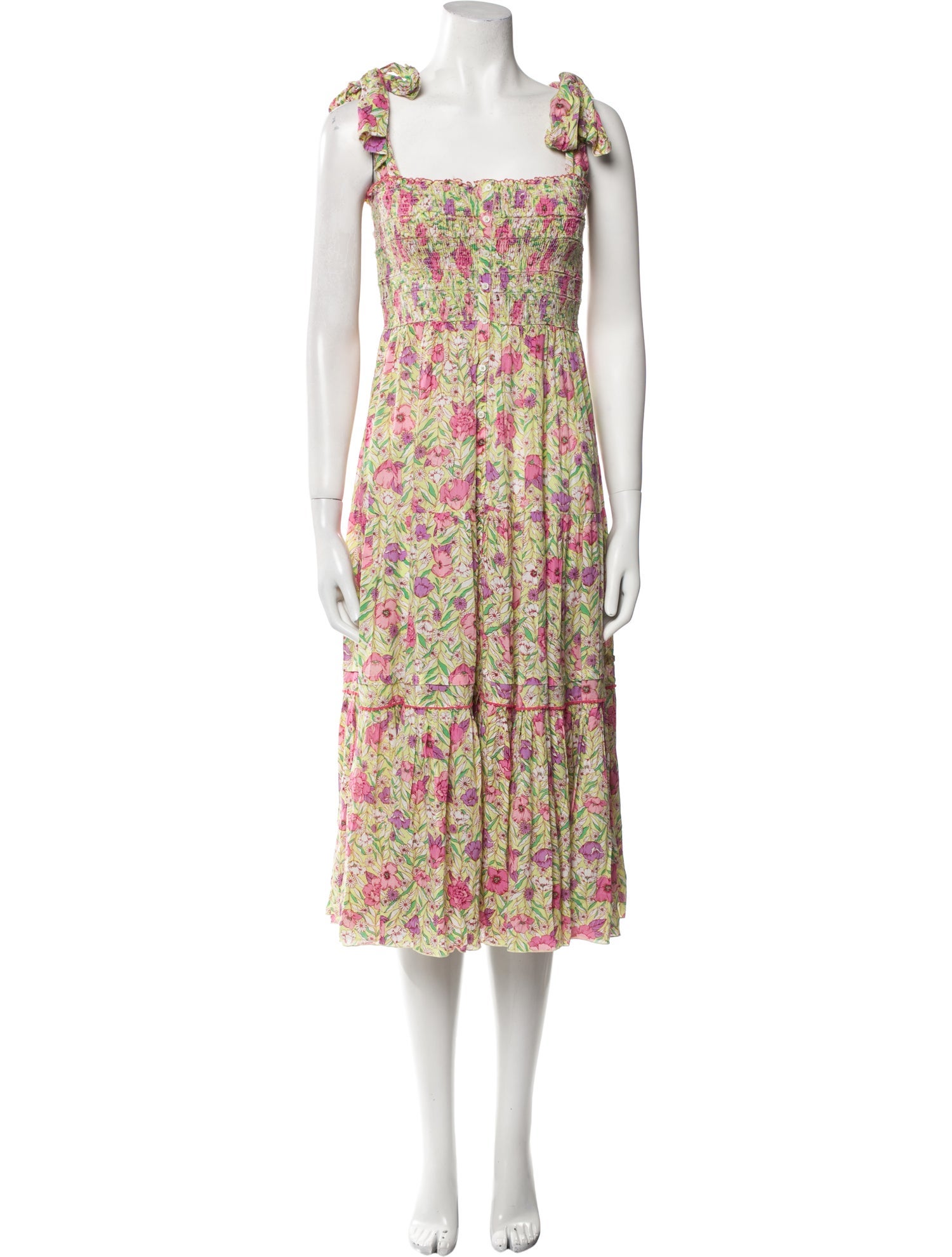 Poupette St Barth Floral Print Long Dress w/ Tags