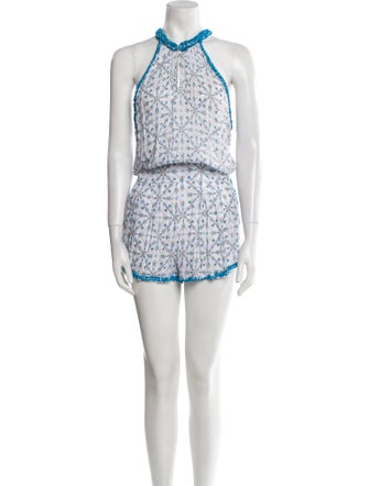 Poupette St Barth Printed Crew Neck Romper