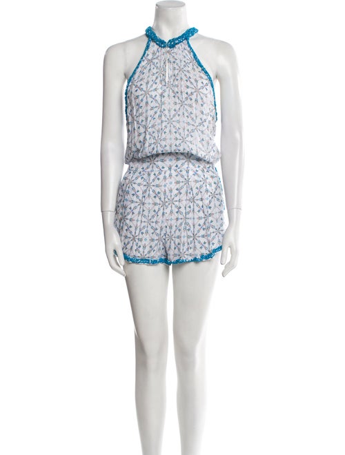 Poupette St Barth Printed Crew Neck Romper