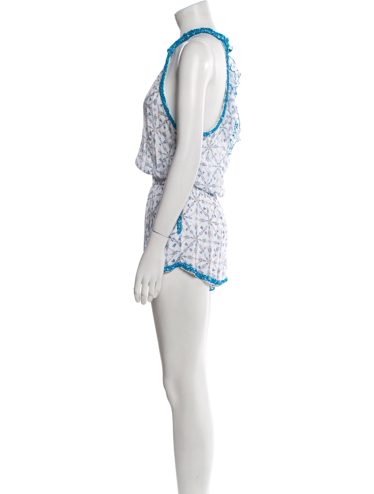 Poupette St Barth Printed Crew Neck Romper