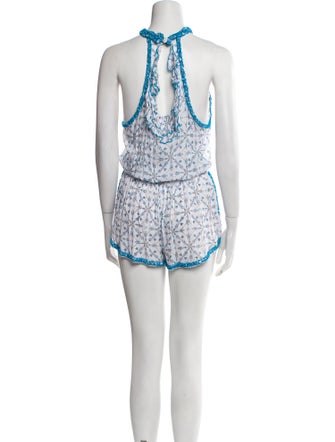 Poupette St Barth Printed Crew Neck Romper