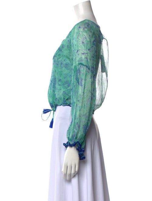 Poupette St Barth Silk Floral Print Crop Top