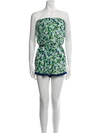 Poupette St Barth Printed Strapless Romper