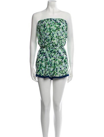 Poupette St Barth Jumpsuits and Rompers Printed Strapless Romper S
