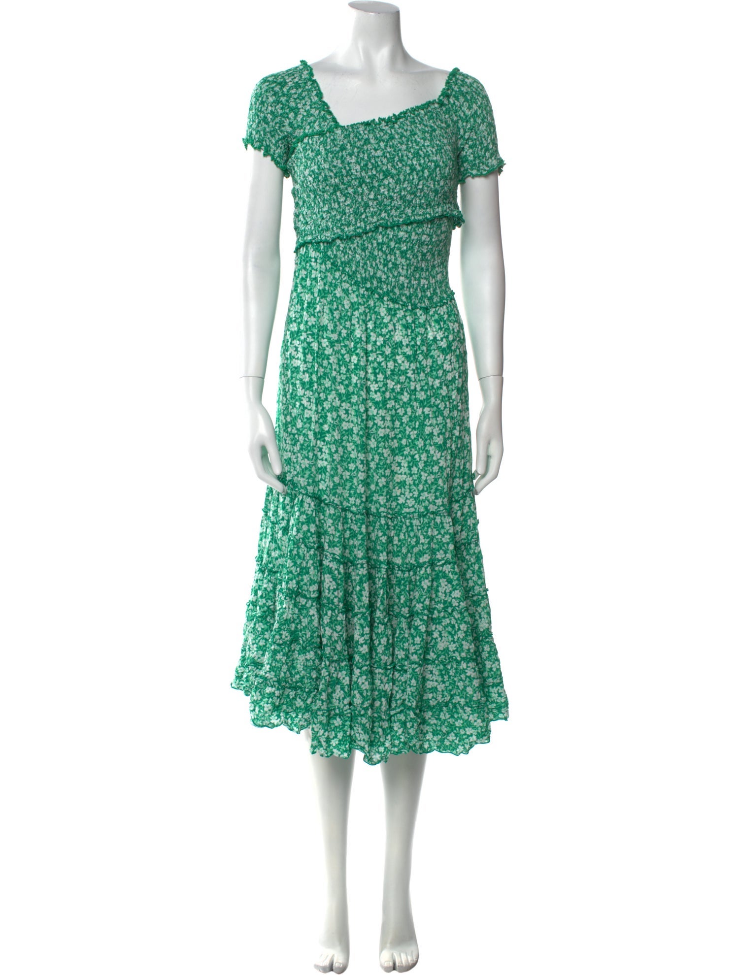 Poupette St Barth Floral Print Midi Length Dress