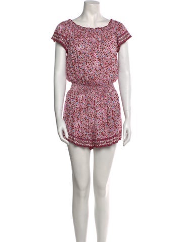 Poupette St Barth Jumpsuits and Rompers Printed Scoop Neck Romper S