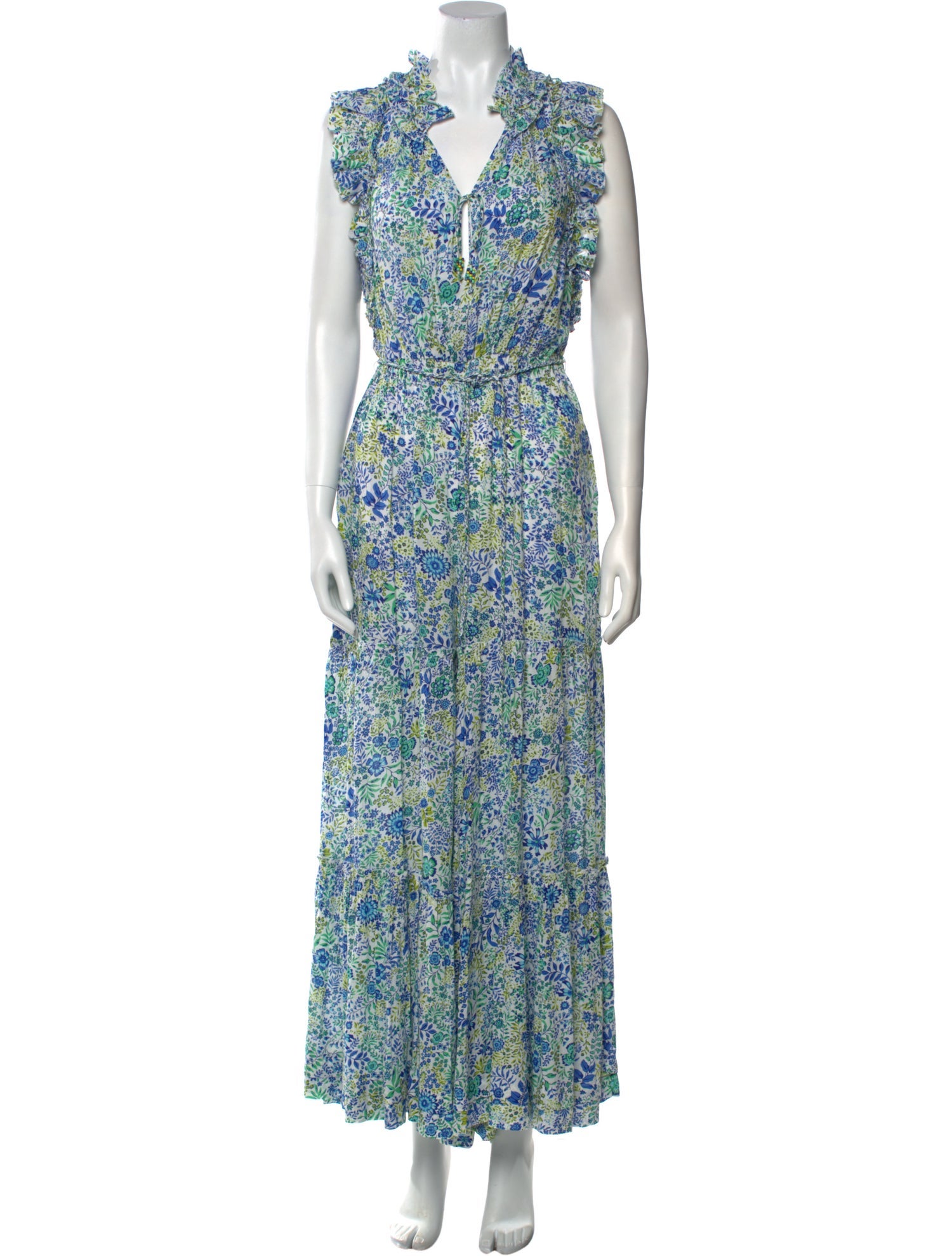 Poupette St Barth Floral Print V-Neck Jumpsuit