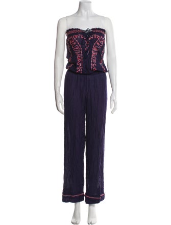 Poupette St Barth Printed Strapless Jumpsuit