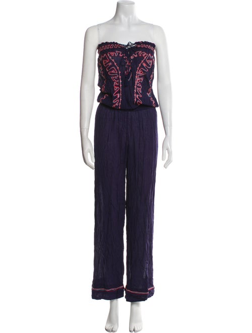 Poupette St Barth Printed Strapless Jumpsuit
