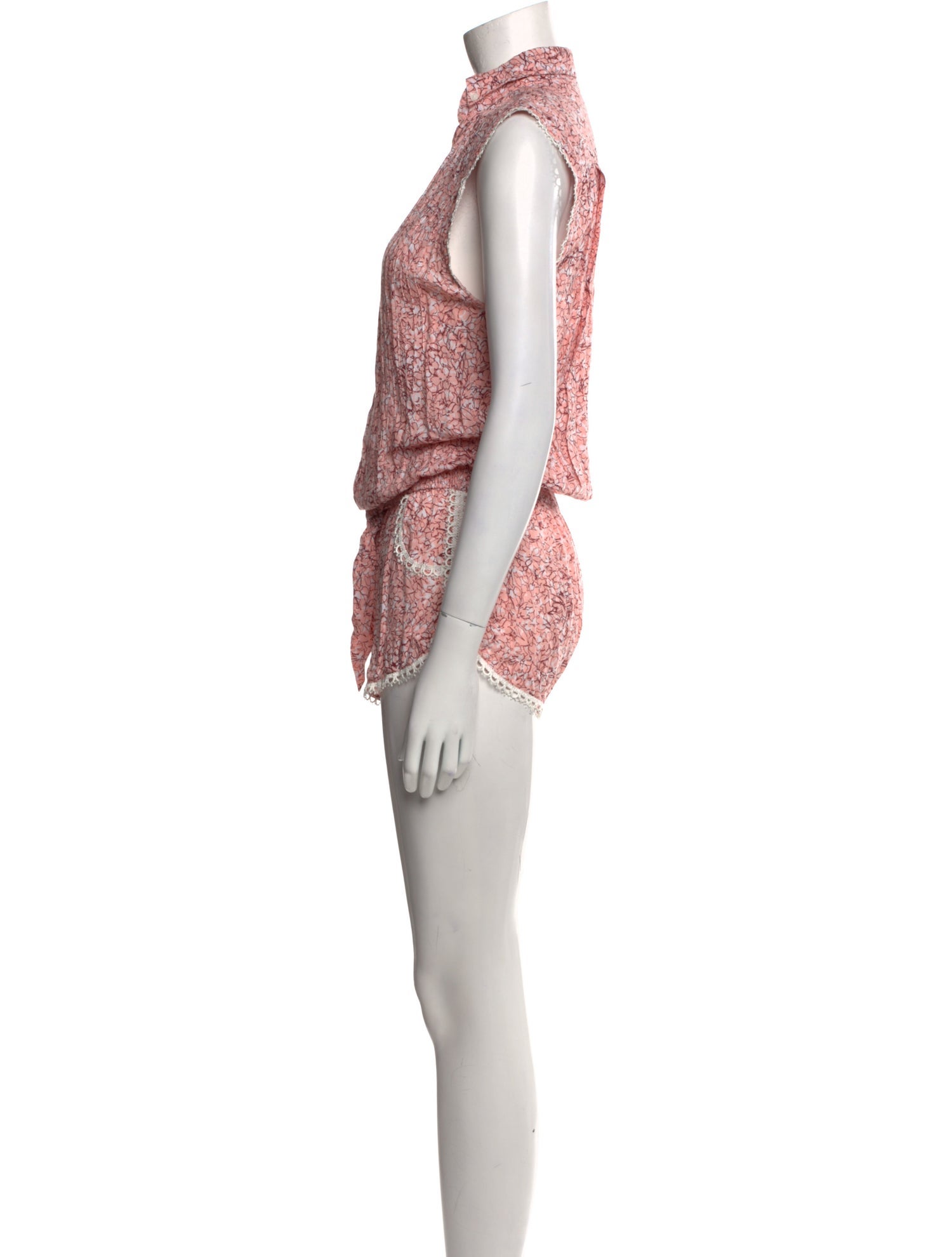 Poupette St Barth Floral Print V-Neck Romper