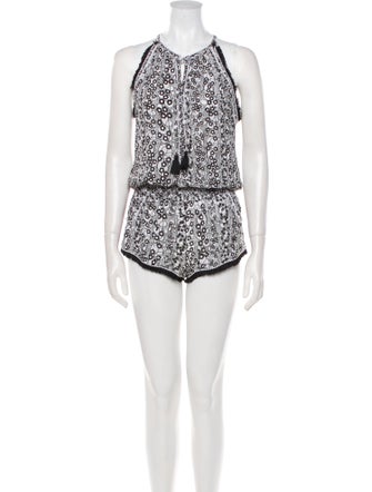 Poupette St Barth Printed Scoop Neck Romper