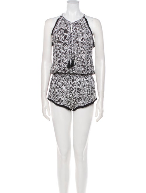 Poupette St Barth Printed Scoop Neck Romper